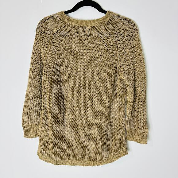 J.Crew Relaxed-fit linen beach sweater in Light Walnut Small - Picture 6 of 9